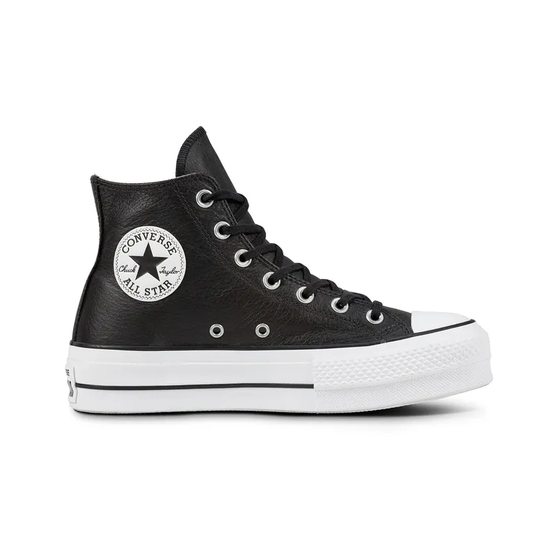 CONVERSE - Zapatilla Converse Chuck Taylor Plataforma Cuero Negro hi