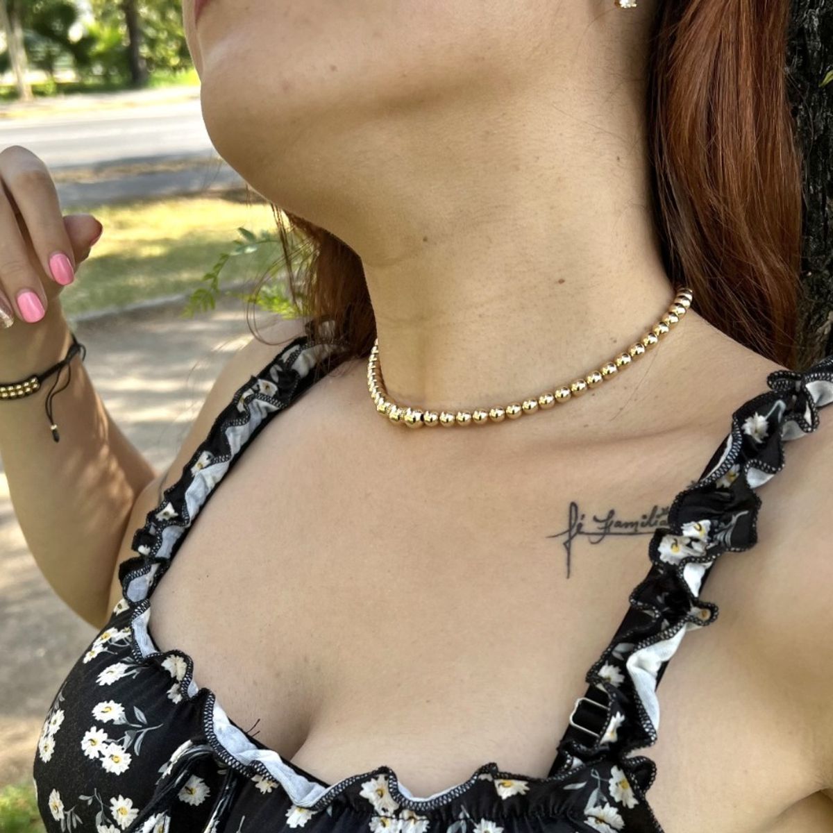 GENERICO - Gargantilla con circonias oro laminado 18k