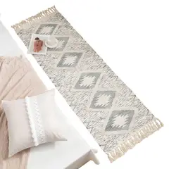 GENERICO - Pasillera Baja De Cama Kelim Tejida Flecos Alfombra 180x60cm