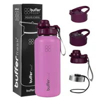 Termo Botella Agua Termica Acero Inox + Tapas - Violeta
