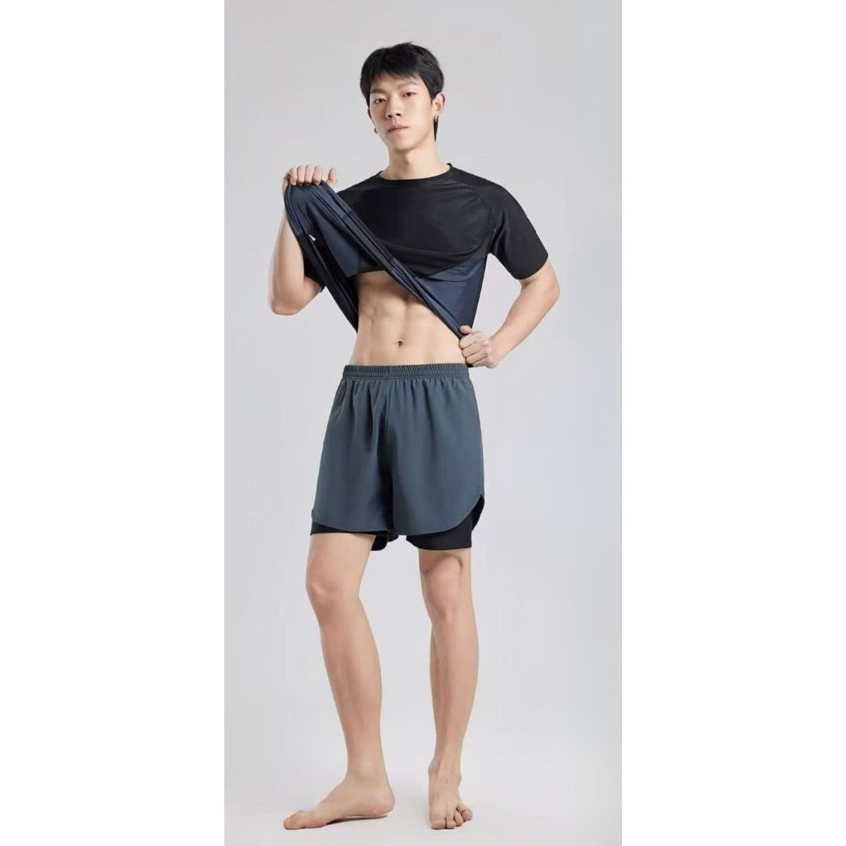 LIKE SHOP - Conjunto De Baño Hombre Short Polera Y Gorro Secado Rápido 8001