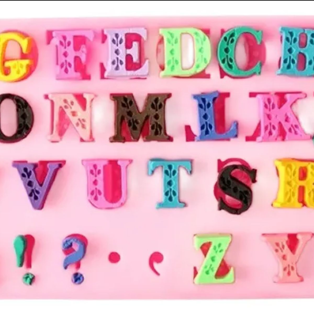 GENERICO - Molde De Silicona Letras Abecedario Y Símbolos Decorativos
