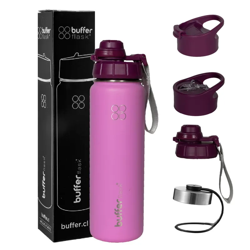 BUFFER FLASK - Termo Botella Agua Termica Acero Inox + Tapas - Vino