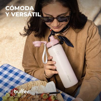 Imagen 2 del producto Termo Botella Agua Termica Acero Inox + Tapas - Purpura