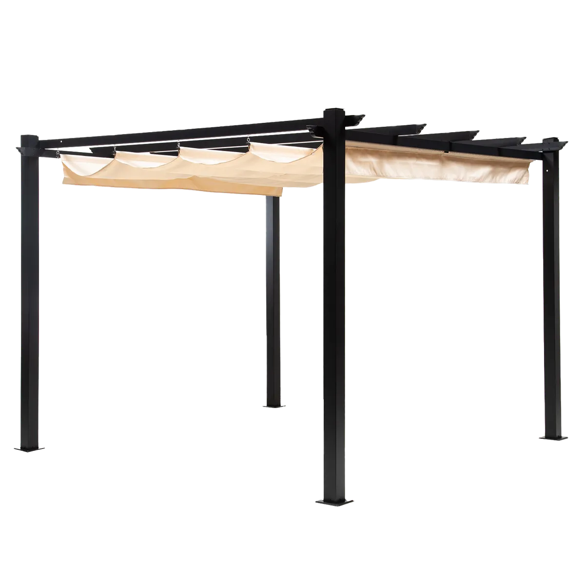 RELAN - Pérgola Retráctil XL Relan Tipo Romana Toldo 4x3 Mt Beige