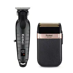 KEMEI - Combo Patillera Trimmer 2293 + Shever 2024
