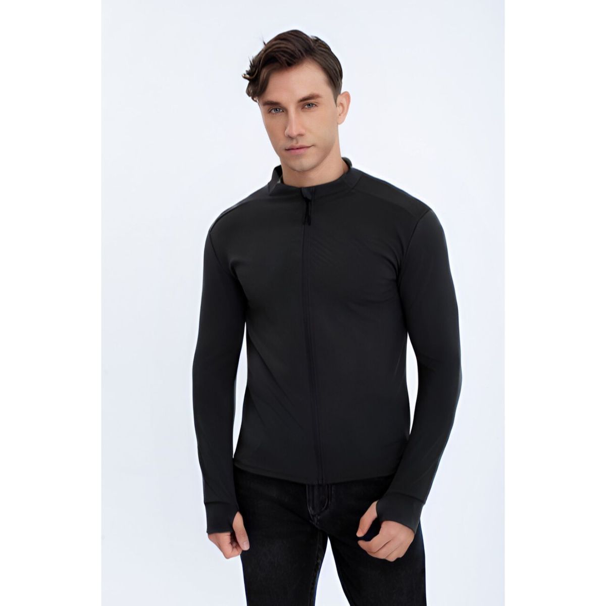 LIKE SHOP - Poleron Deportivo Ajustado Hombre Entrenamiento Cierre 7032