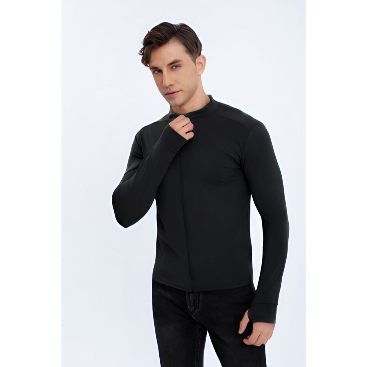 LIKE SHOP - Poleron Deportivo Ajustado Hombre Entrenamiento Cierre 7032