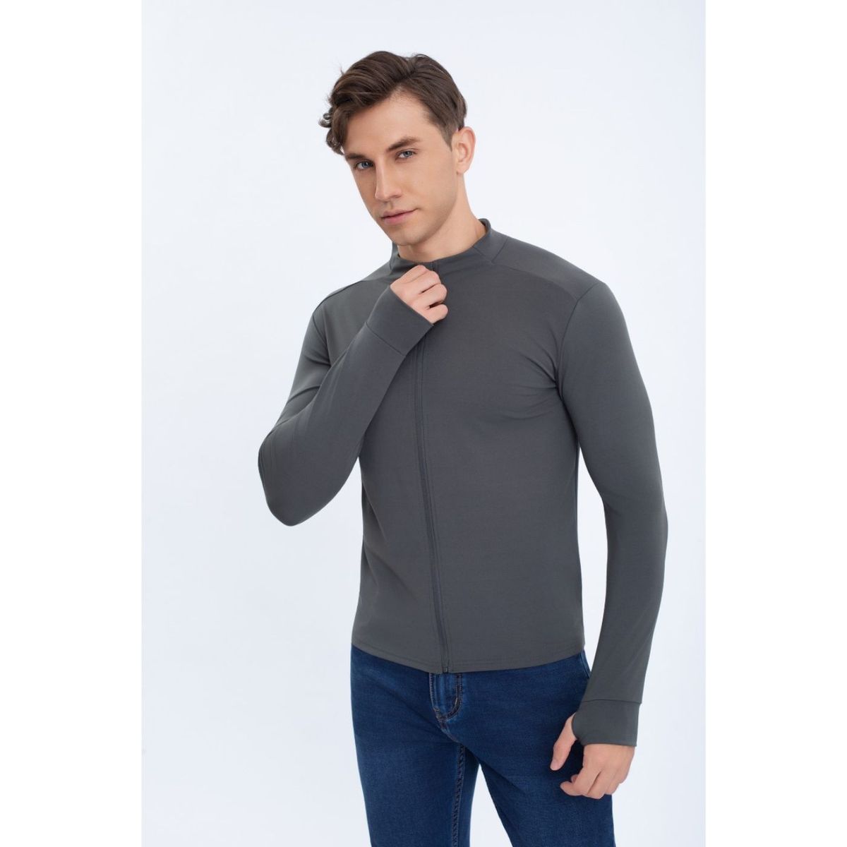 LIKE SHOP - Poleron Deportivo Ajustado Hombre Entrenamiento Cierre 7032