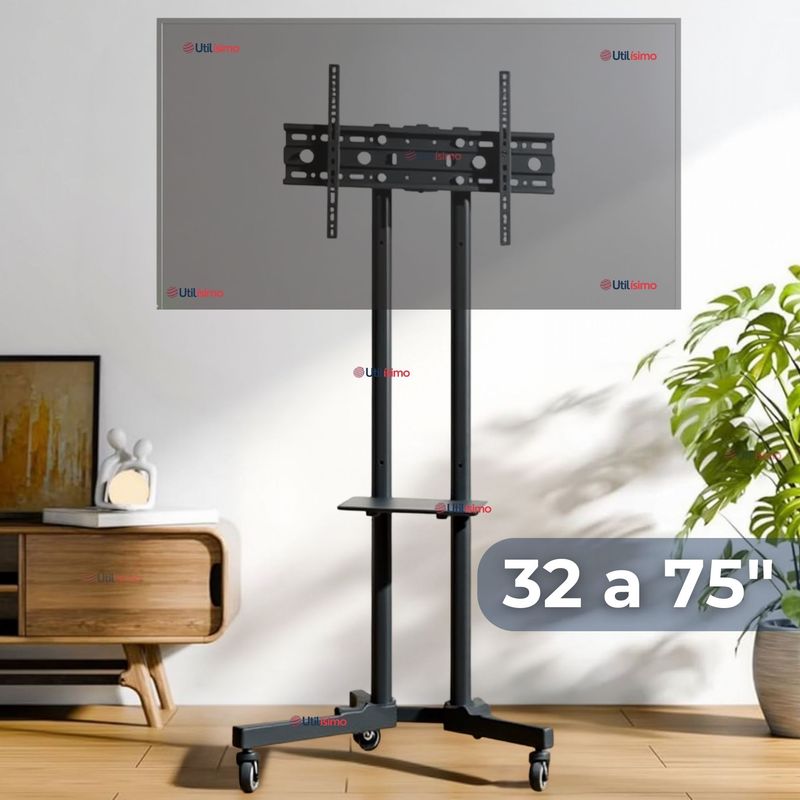 LINE - Soporte TV 32 a 75 Pulgadas 50Kg Soporte TV Portátil Con Ruedas