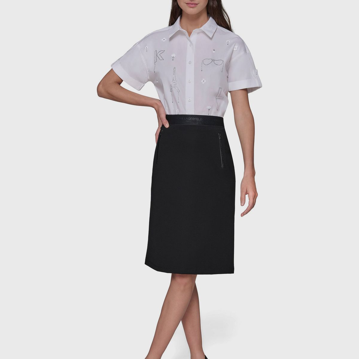 KARL LAGERFELD - Falda tubo midi