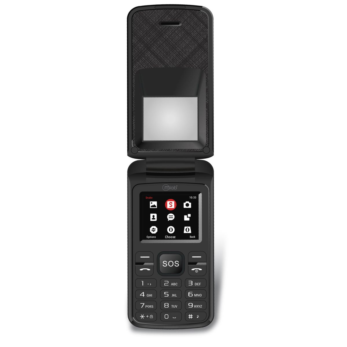 MLAB - Teléfono Senior 4G de Adulto Mayor con Boton S O S MLAB-BK