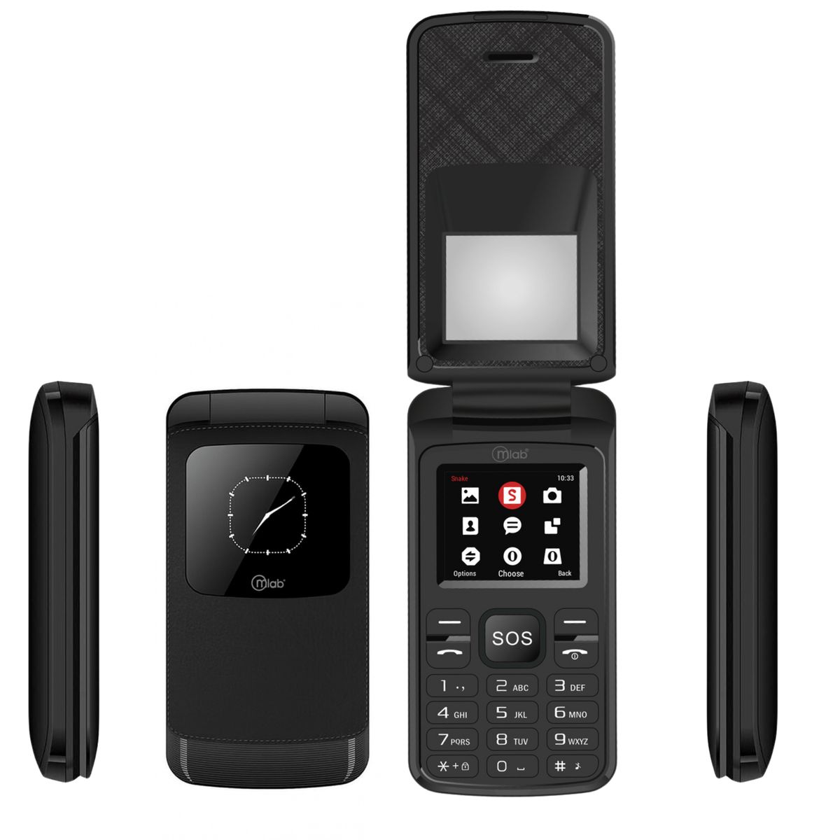 MLAB - Teléfono Senior 4G de Adulto Mayor con Boton S O S MLAB-BK