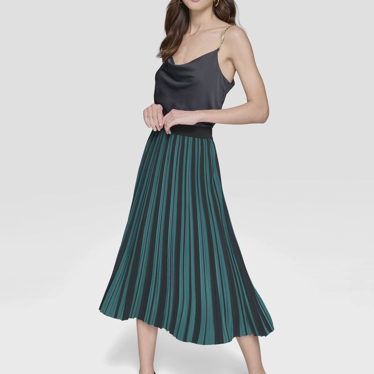 KARL LAGERFELD - Falda plisada de crépe sedoso