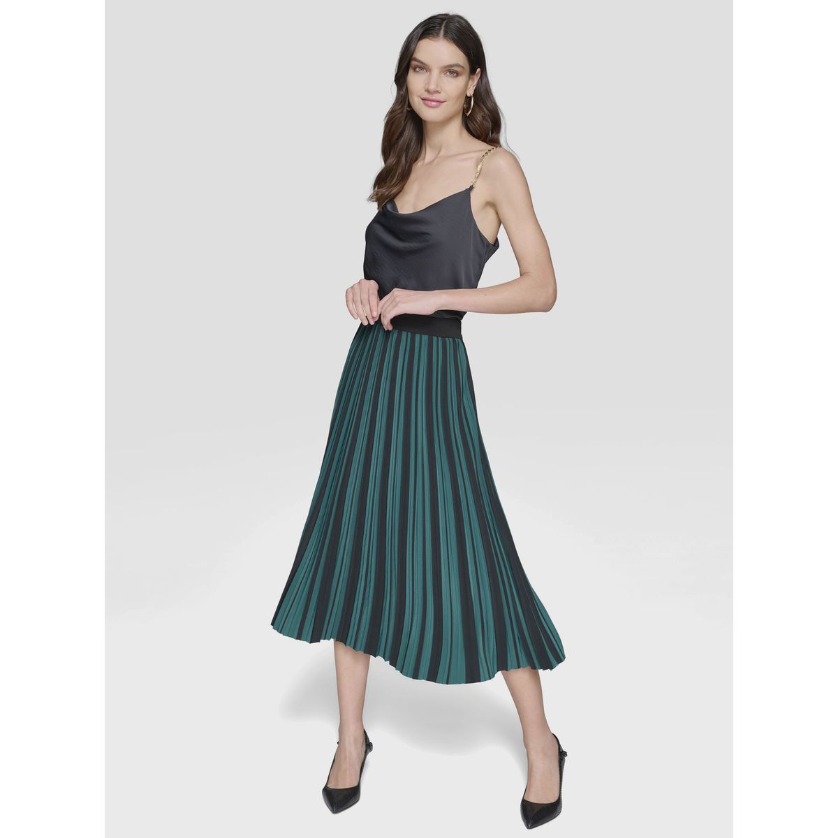 KARL LAGERFELD - Falda plisada de crépe sedoso