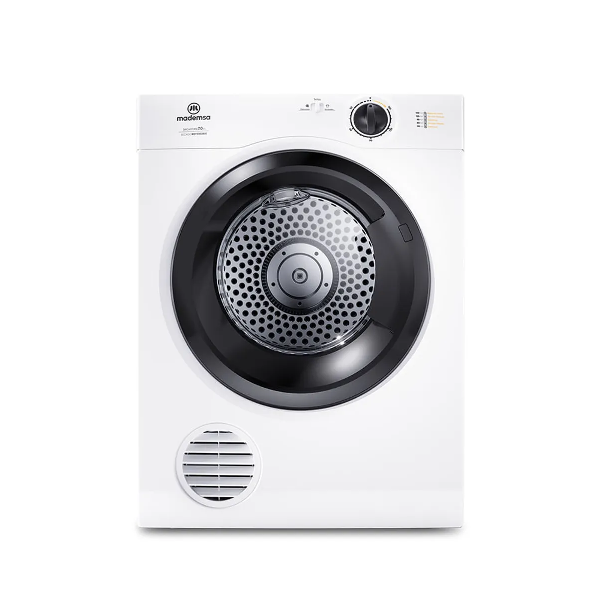 MADEMSA - Secadora de Ropa Mademsa 7Kg Carga Frontal con Secado Reversible 7D BZG Blanca