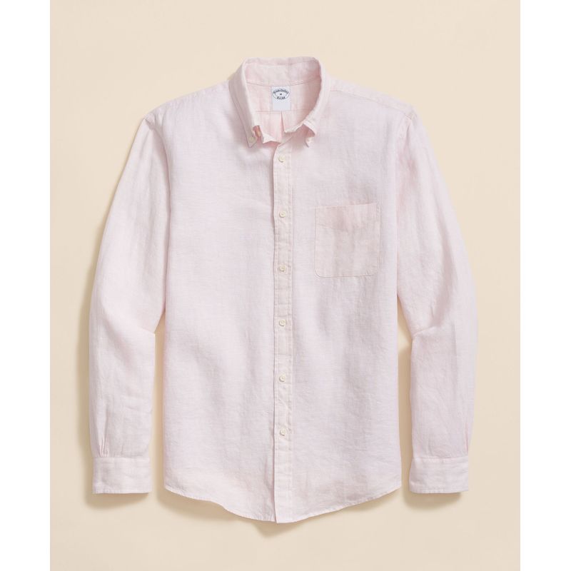 BROOKS BROTHERS - Camisa Hombre Spt Lino  Rojo Brooks Brothers