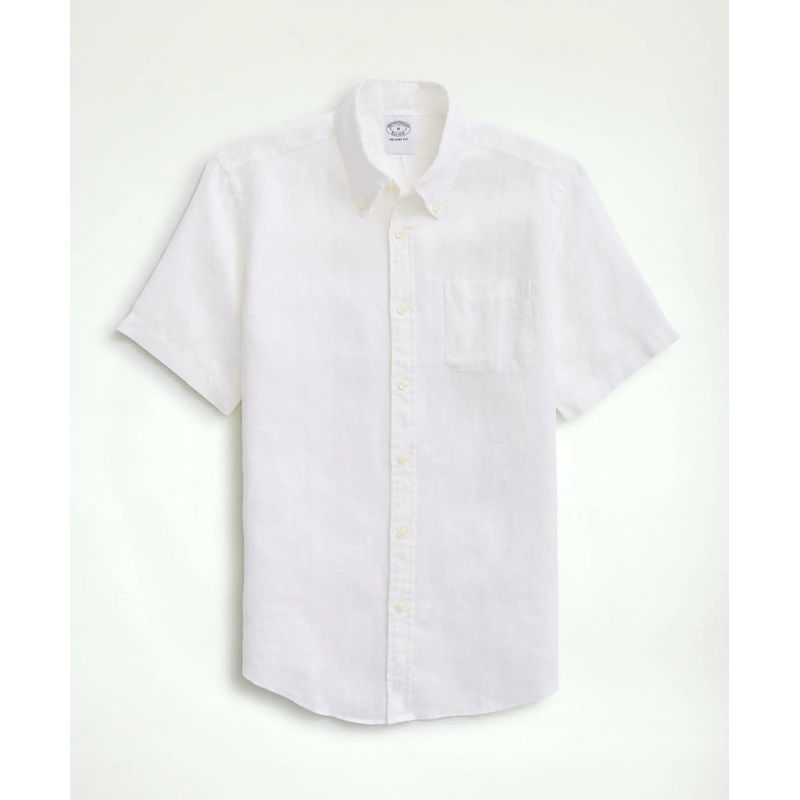 BROOKS BROTHERS - Camisa Hombre Spt Lino Blanco Brooks Brothers