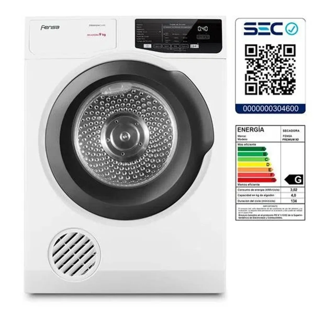 FENSA - Secadora de Ropa Fensa 9Kg Frontal Premium Care 9D Blanca