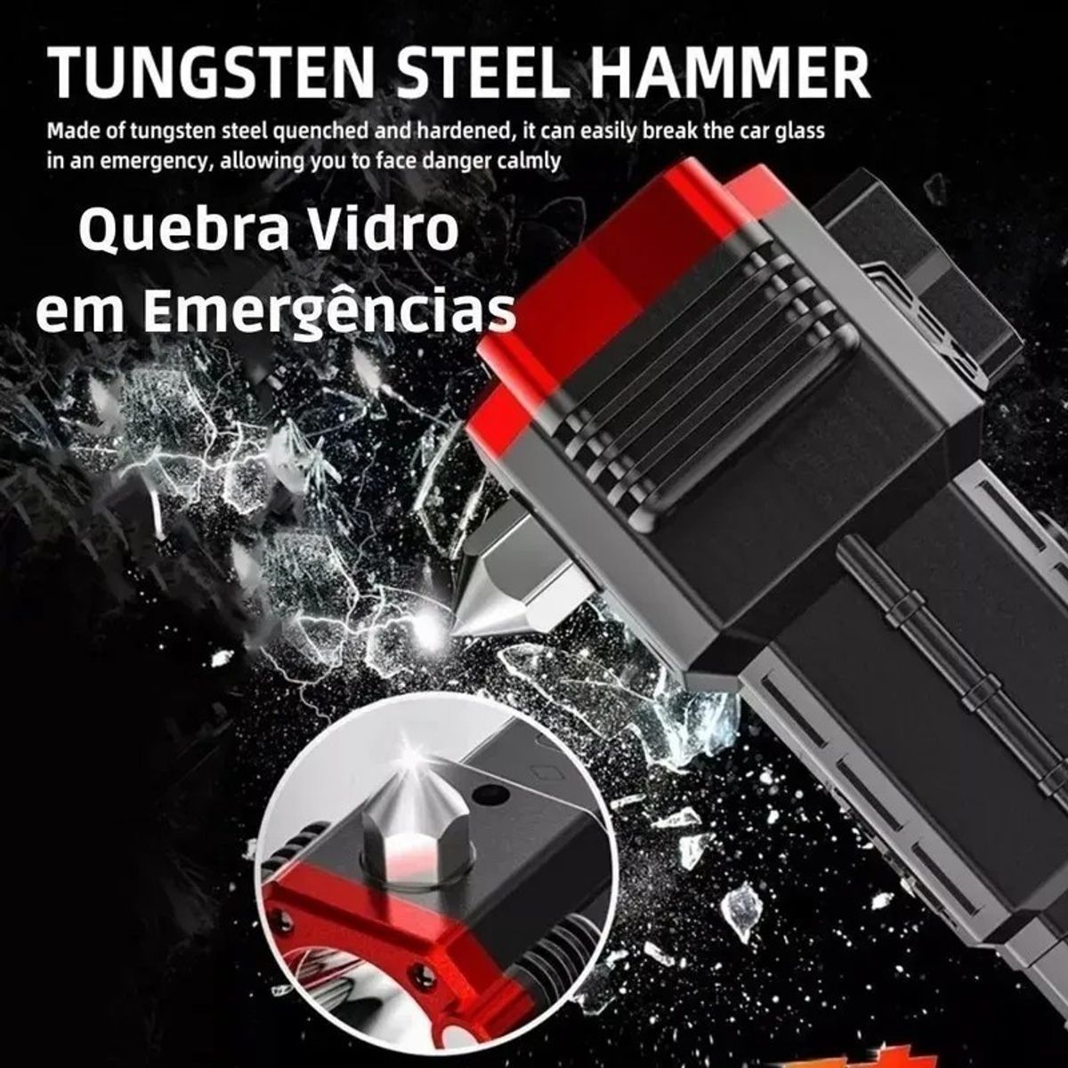 GENERICO - Linterna Recargab Multifuncion Martillo Hojilla Power Bank