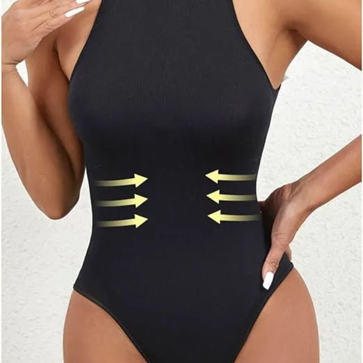 GENERICO - Body Con Cuello Alto Para Mujer Sin Mangas Ajustado
