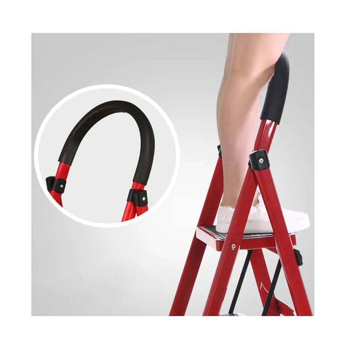 GENERICO - Escalera Metálica Plegable Antideslizante 2 Niveles