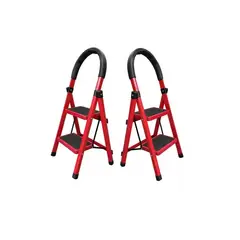 GENERICO - Escalera Metálica Plegable Antideslizante 2 Niveles