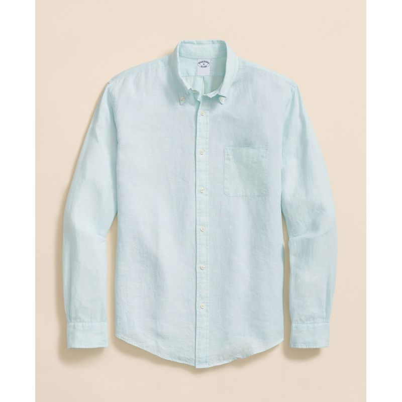BROOKS BROTHERS - Camisa Hombre Spt Lino Celeste Brooks Brothers
