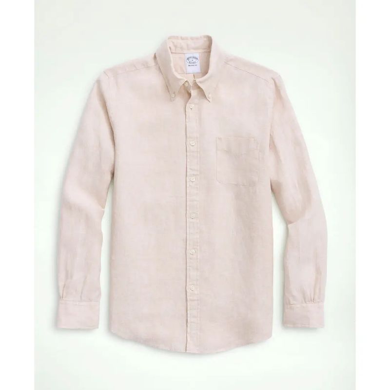 BROOKS BROTHERS - Camisa Hombre Spt Lino Beige Brooks Brothers