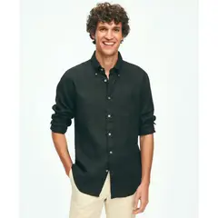 BROOKS BROTHERS - Camisa Hombre Spt Lino Negro