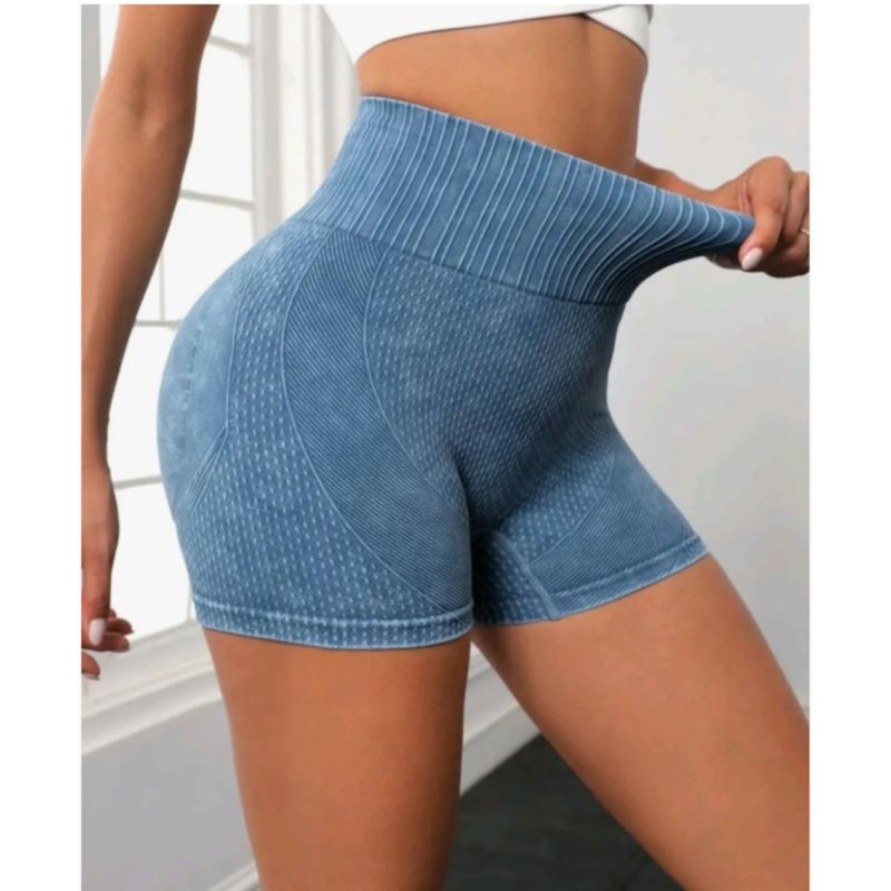 MPROPIA - Calza Short Deportivo Mujer Push Up Frunce Tiro Alto Gym 005