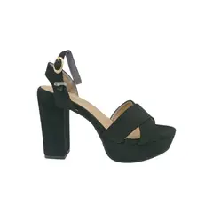 HERIEL - Sandalia Negra Gamuza Plataforma