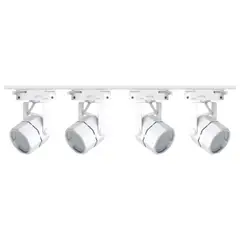 AVC Y VELL MAX - Lámpara 4 Focos Hexagonal Blanco Luz Neutra 7W + Riel 1mt