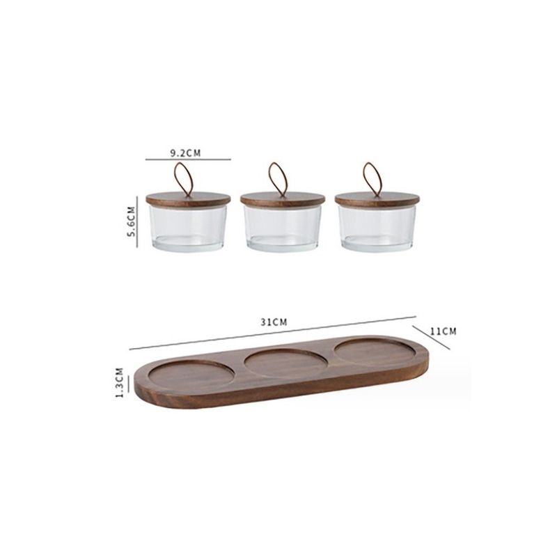 CAP DOR - Set Especieros Triple Tapa de Madera