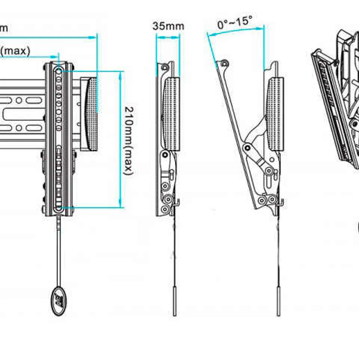 GENERICO - Soporte De Tv 32 A 65 Pulgadas Inclinable - Fijo Para Pared