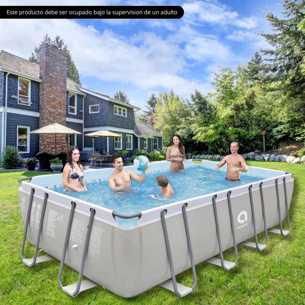 AVENLI - Piscina Familiar Rectangular 122x280x549 cm 13603 Litros