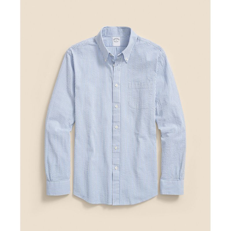 BROOKS BROTHERS - Camisa Hombre Spt Seersucker Stripe Azul Brooks Brothers