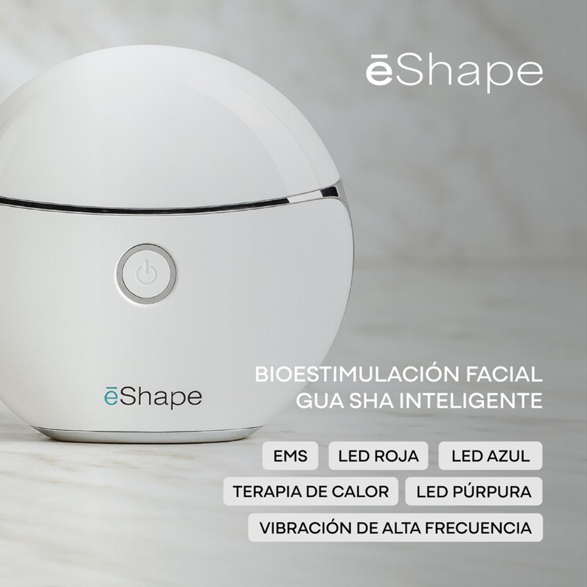 KINEGUN PRO - eShape Masajeador Facial y Corporal Luz LED EMS vibración sónica