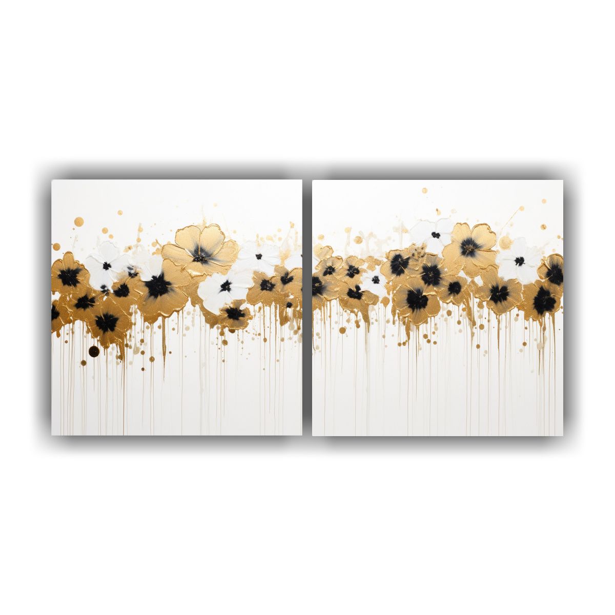 GENERICO - Pintura Acrílica Sin Costuras Sobre Blanco Set 2 140x70 Cm