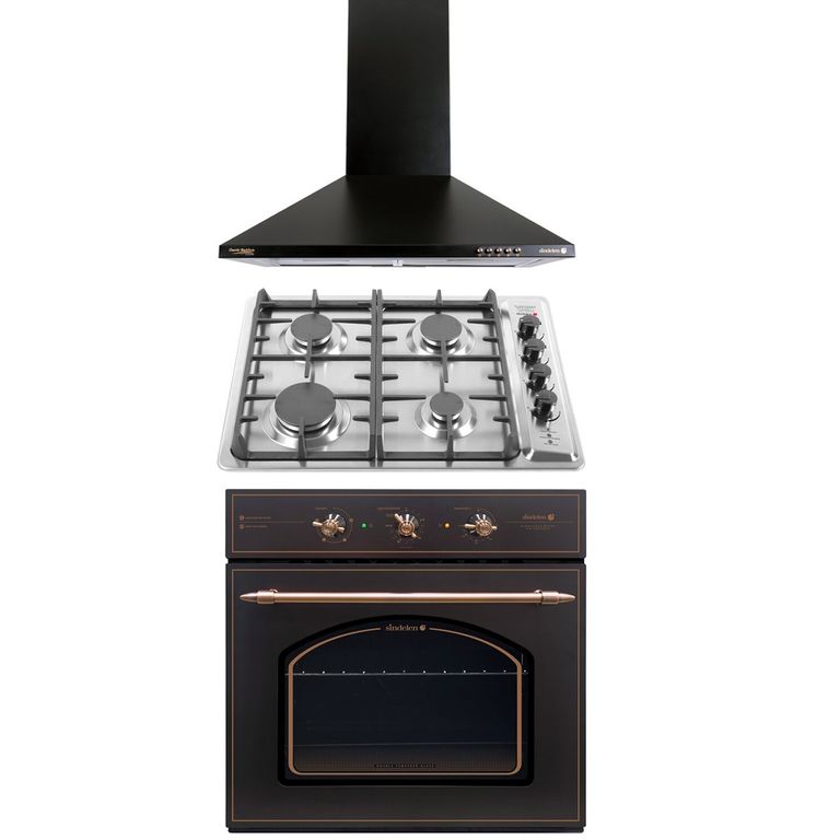 SINDELEN Combo Retro Campana Ca-635Png + Horno Empotrable He-7220Rng + Encimera Gas Ceg-4650In Kit-134