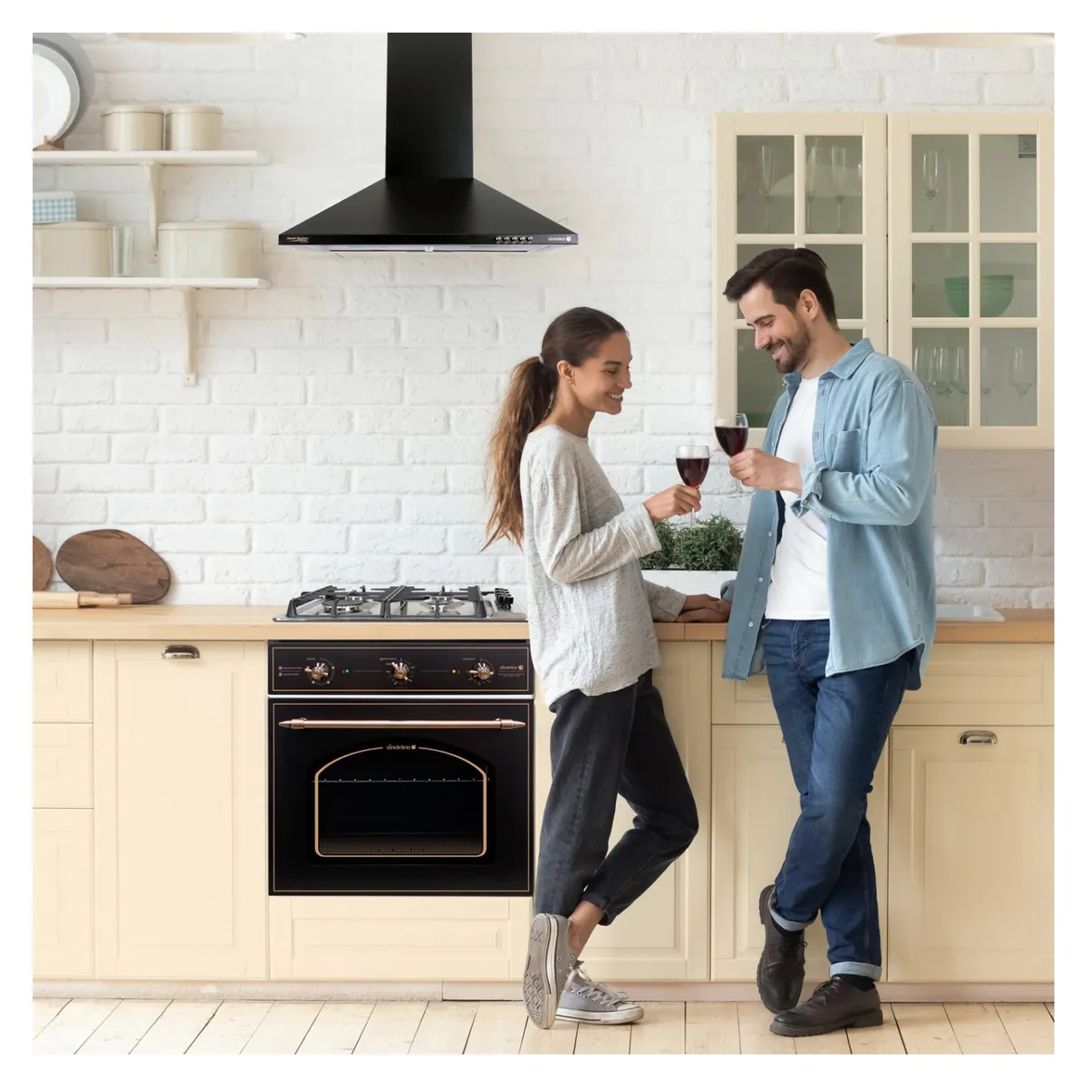 SINDELEN - Combo Retro Campana Ca-635Png + Horno Empotrable He-7220Rng + Encimera Gas Ceg-4650In Kit-134 Sindelen