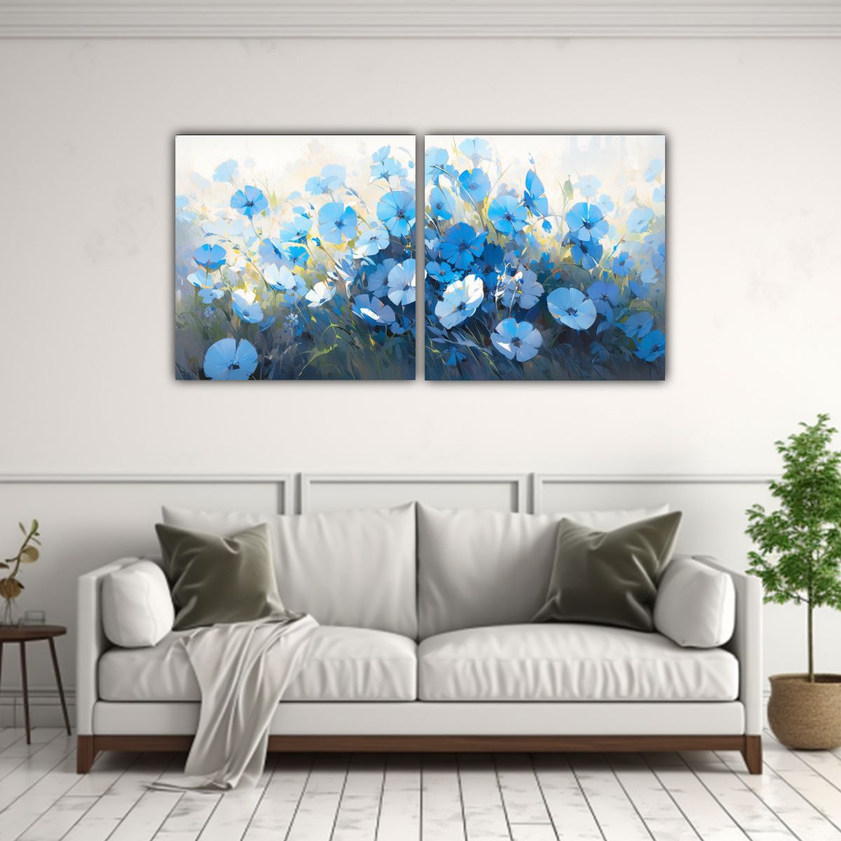 GENERICO - Pintura Innovadora En Dos Lienzos De Tela Con 140x70 Cm