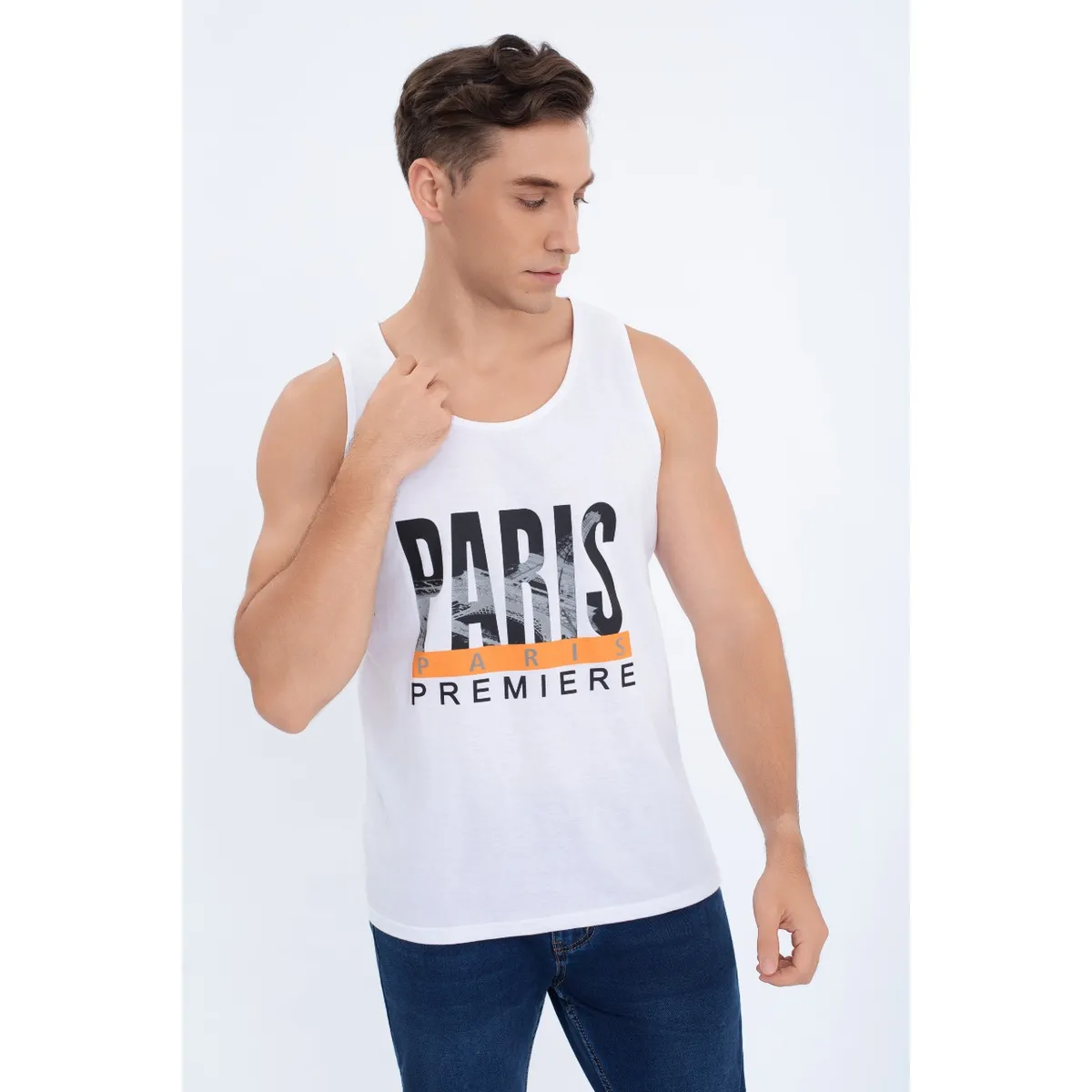 LIKE SHOP - Polera Musculosa Hombre Sin Mangas Paris Colores 7604