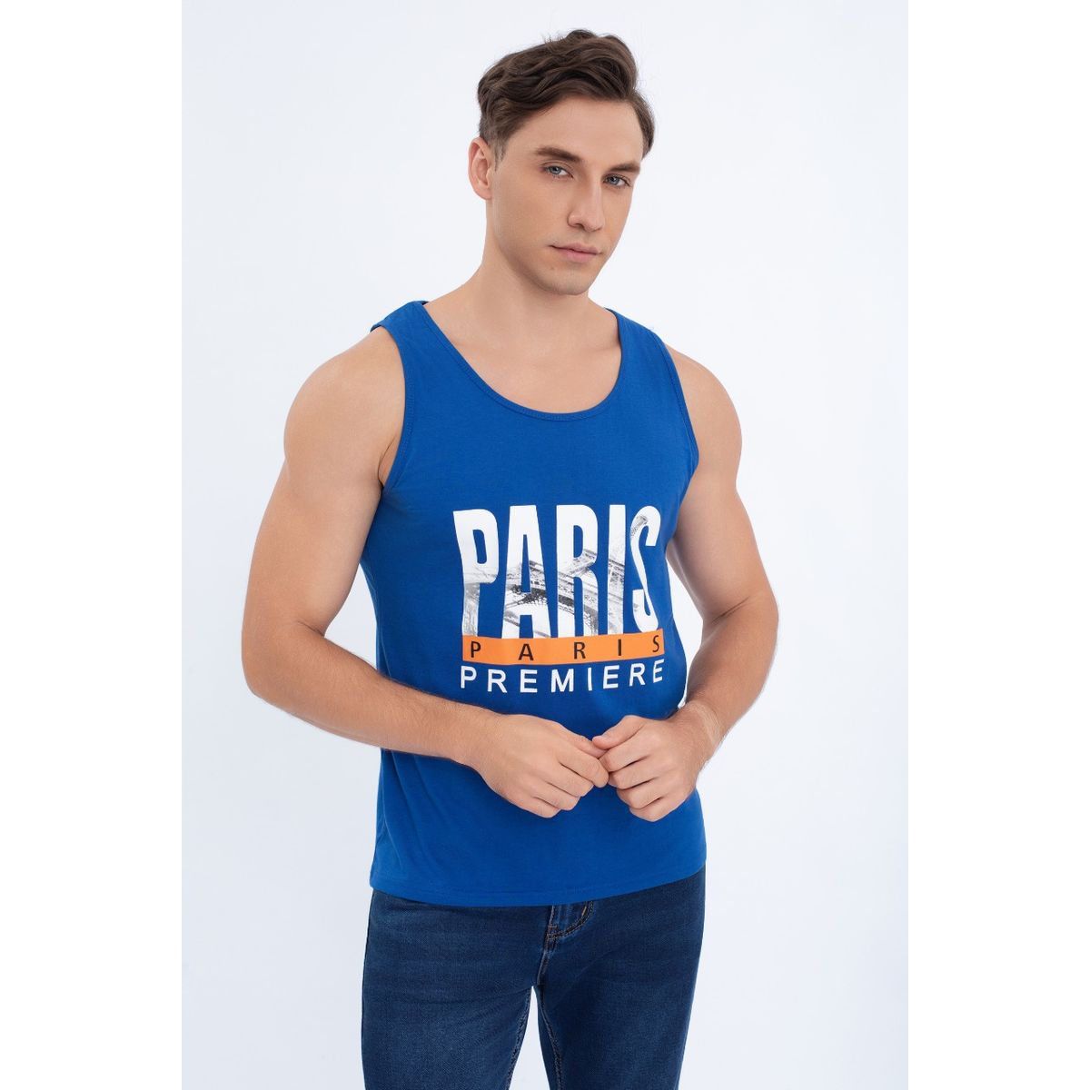 LIKE SHOP - Polera Musculosa Hombre Sin Mangas Paris Colores 7604