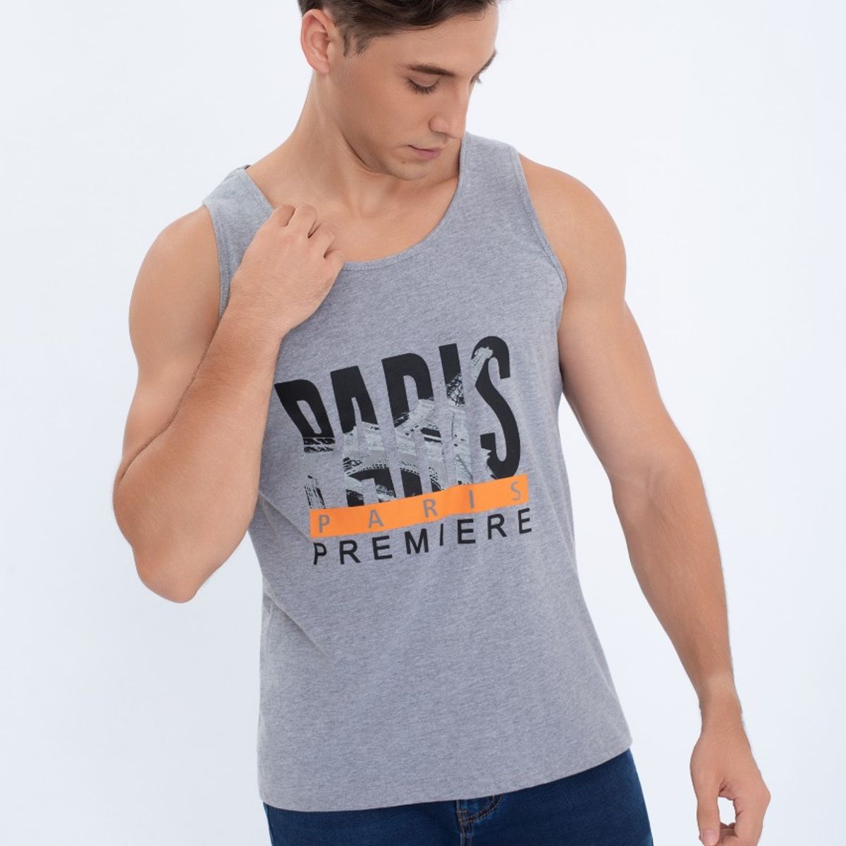LIKE SHOP - Polera Musculosa Hombre Sin Mangas Paris Colores 7604