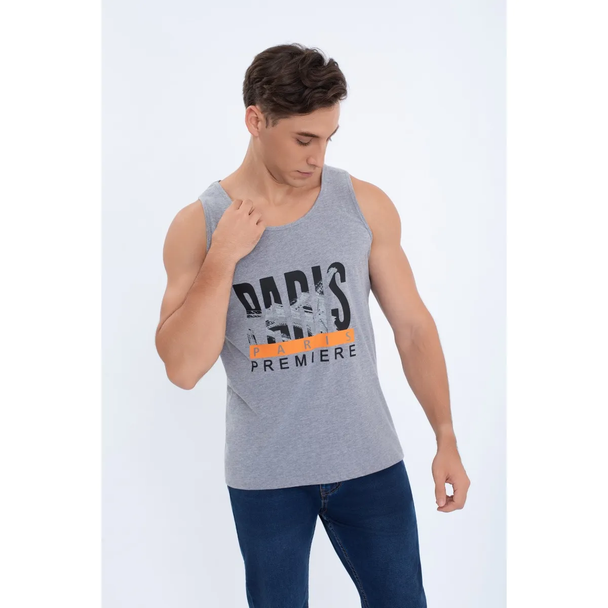 LIKE SHOP - Polera Musculosa Hombre Sin Mangas Paris Colores 7604