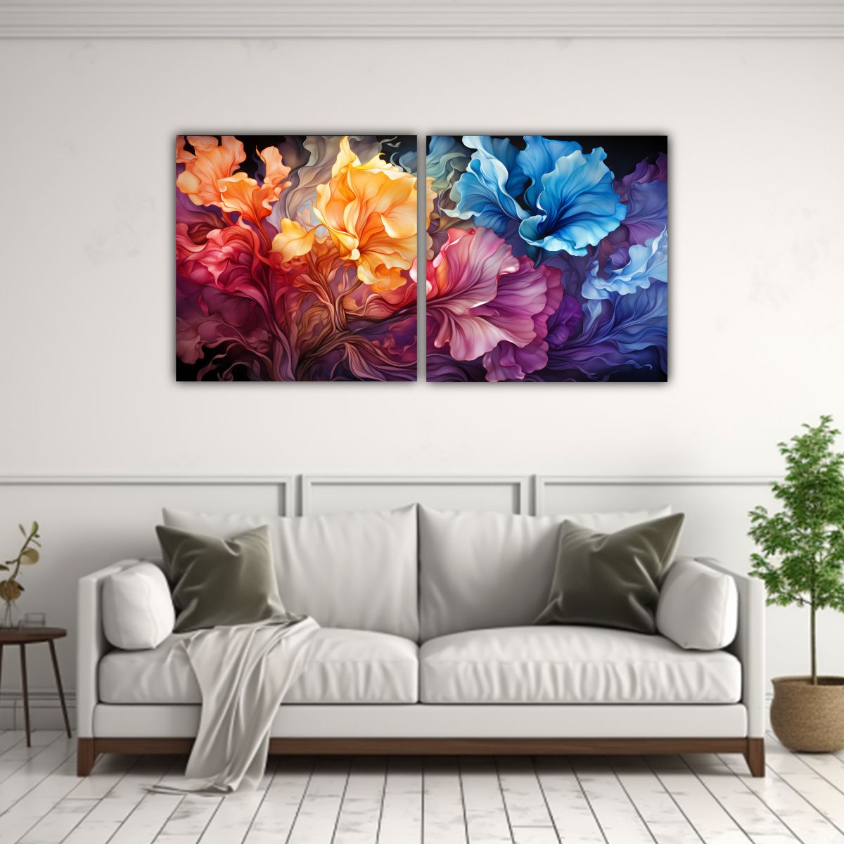 GENERICO - Set 2 Pinturas Vintage Artes De Pared Armonía De 140x70 Cm