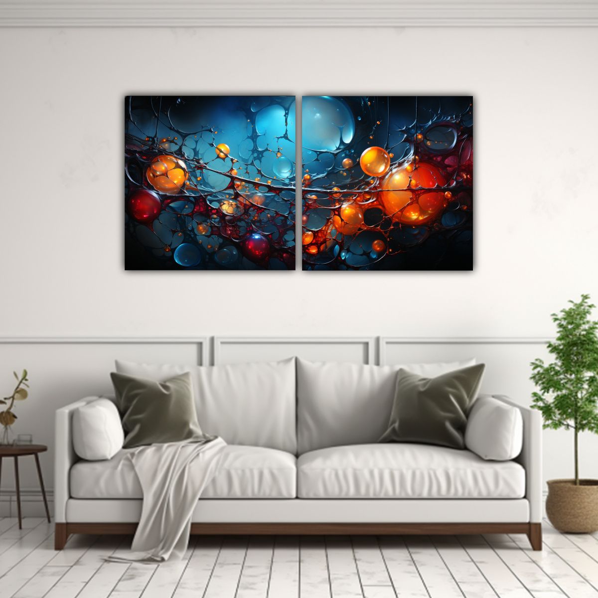 GENERICO - Pinturas Decorativas Abstractas Set 2 Artes 140x70 Cm