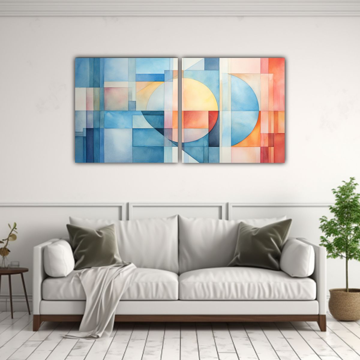 GENERICO - Pintura Decorativa Geométrica Enigmática Dos 140x70 Cm