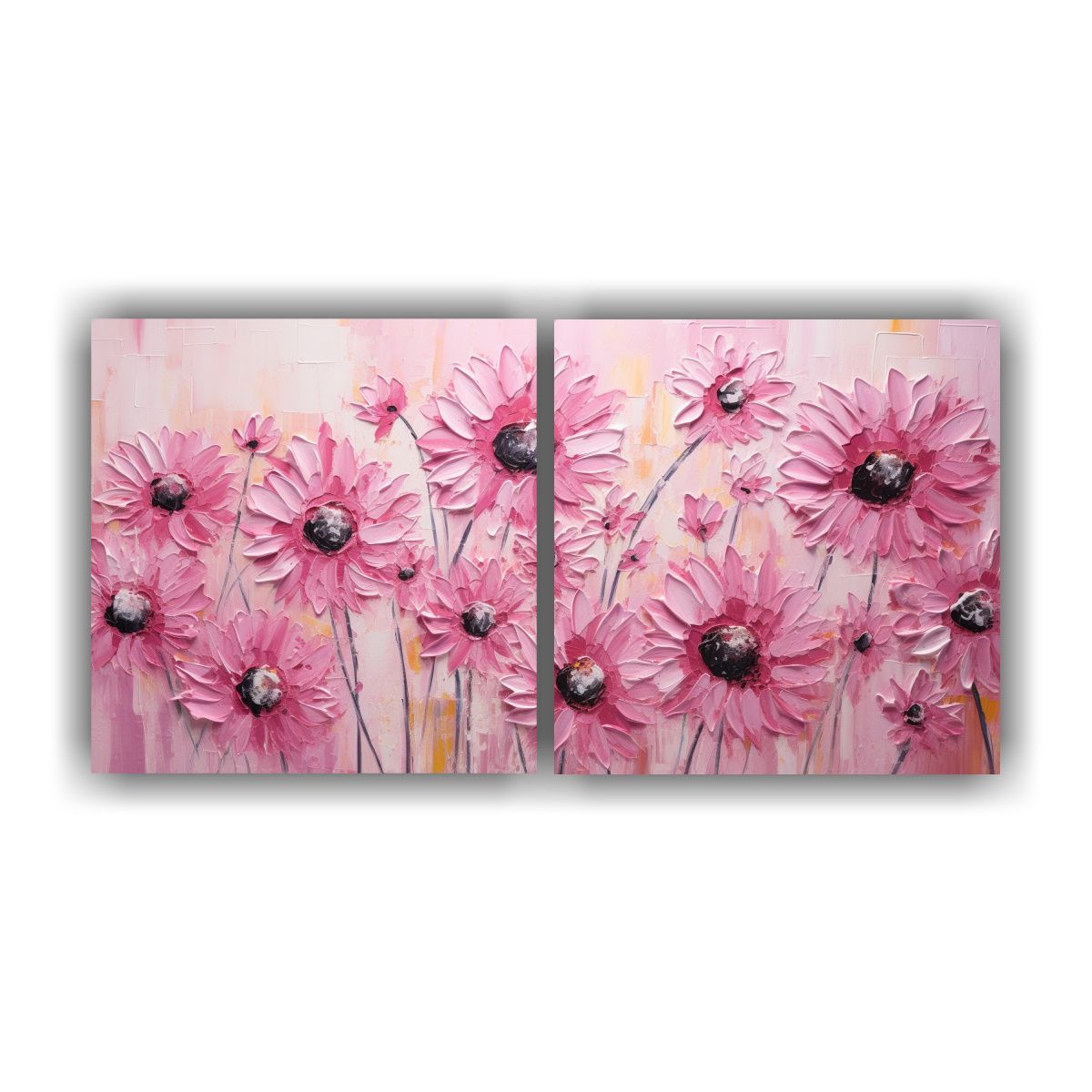 GENERICO - Cuadros Vintage Con Girasoles En Lienzo Estilo 140x70 Cm